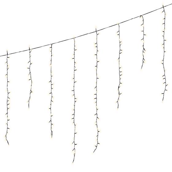 Christmas icicle lights with twinkle effect - switched on