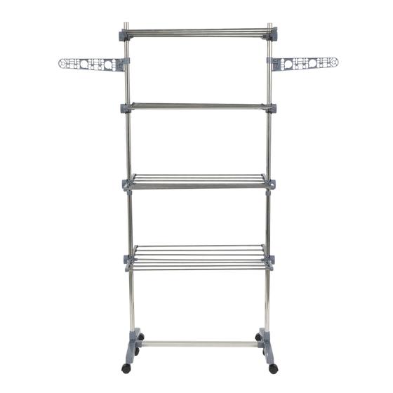 4-tier drying rack on wheels - front view
