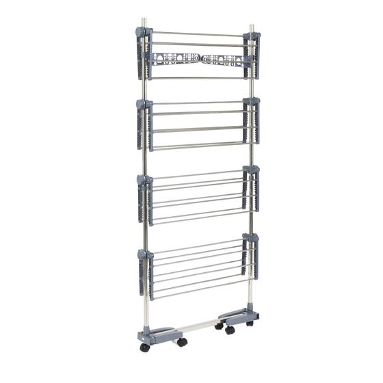 4-tier drying rack on wheels - folded