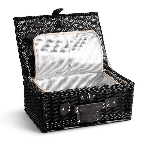 Cooling compartment of the Buccan picnic basket black