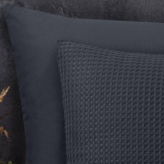 Waffle duvet cover - anthracite close up