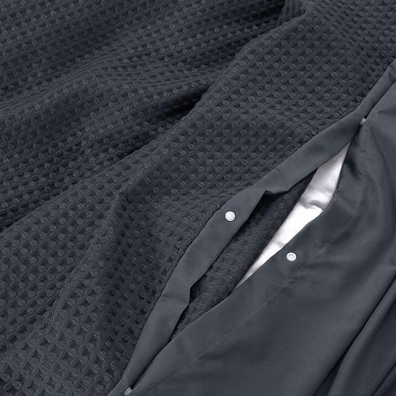 Waffle duvet cover - anthracite, fasteners