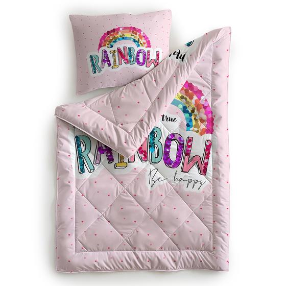 Lazy all-in-one children's duvet with rainbow print 