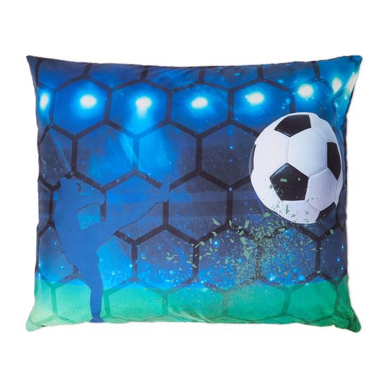 Lazy all-in-one children's duvet with football print cushion