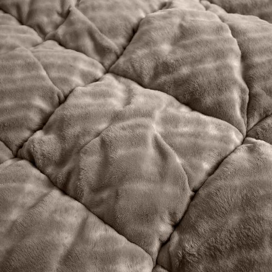 Lazy all-in-one duvet Pom Pom Fur - Taupe - close-up material