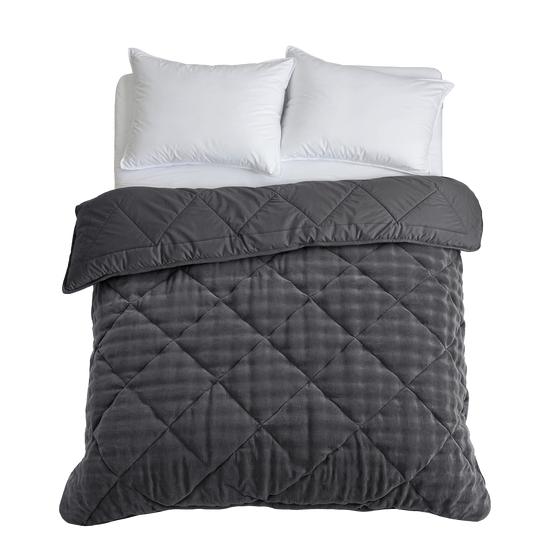 Lazy all-in-one duvet Pom Pom Fur - Anthracite - top view