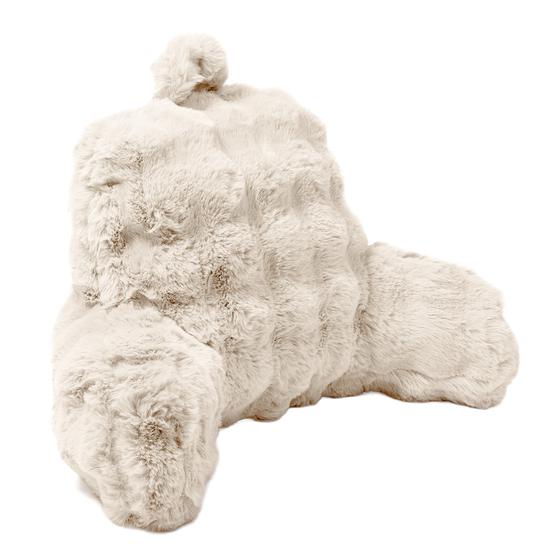Comfortabel rugkussen Pompom Fur - crème-wit