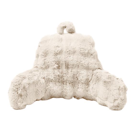 Comfortable backrest cushion pompom fur - front view