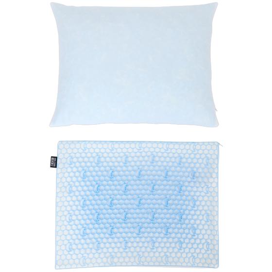 Cooling and refillable pillow - top and bottom of pillow