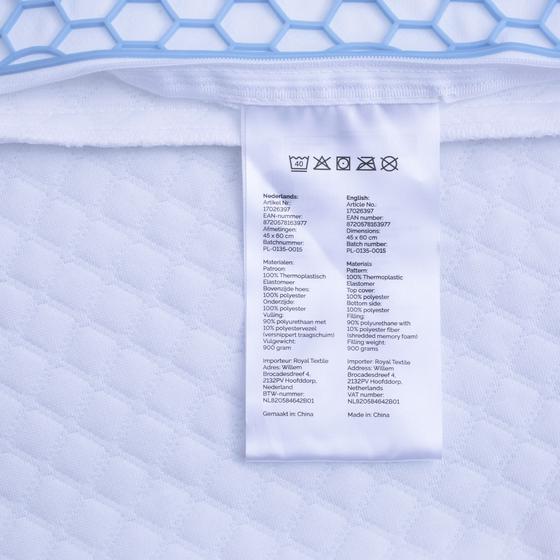 Cooling and refillable pillow – instructions label