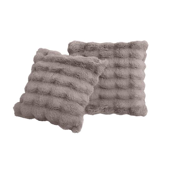 Pompom Fur throw – taupe – cushions