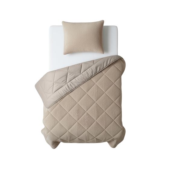 Lazy all-in-one duvet Teddy fur 140 x 200 cm - taupe - top view
