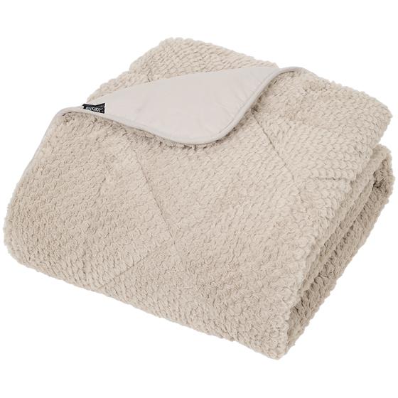 Lazy all-in-one duvet Teddy fur 200 x 200 cm - taupe - folded