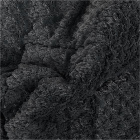 Lazy all-in-one duvet Teddy fur 200 x 200 cm - anthracite - close-up of fabric