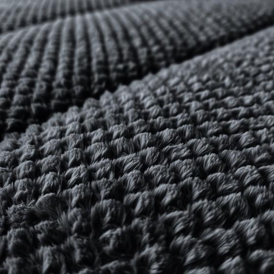 Lazy all-in-one duvet Teddy fur 240 x 200 cm - anthracite - extreme close-up of fabric
