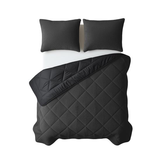 Lazy all-in-one duvet Teddy fur 240 x 200 cm - anthracite - top view