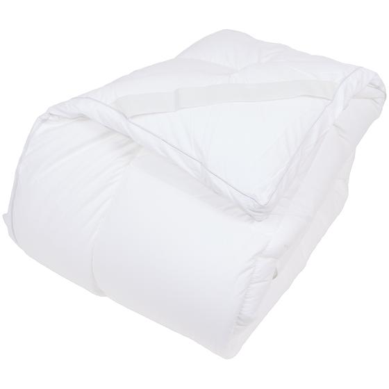 Premium percale cotton mattress topper 140 x 200 cm - white - folded corner