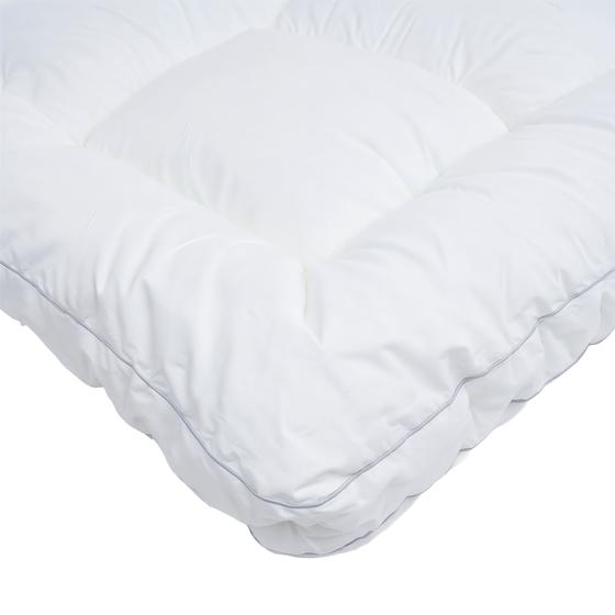 Premium percale cotton mattress topper 140 x 200 cm - white - corner