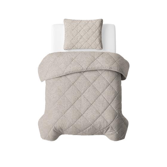 Lazy all-in-one dekbed stripes - taupe 1-persoons | 140 x 200 cm