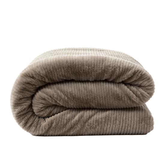 Faux fur duvet cover - 140 x 200/220 cm - taupe - folded duvet