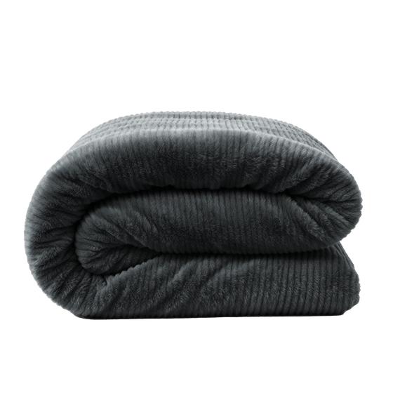 Faux fur duvet cover - 140 x 200/220 cm - anthracite - folded duvet