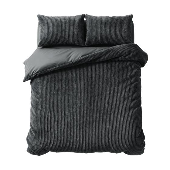 Faux fur duvet cover - 200 x 200/220 cm - anthracite