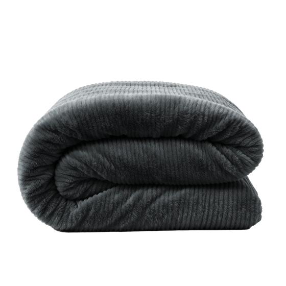 Faux fur duvet cover - 200 x 200/220 cm - anthracite - folded duvet