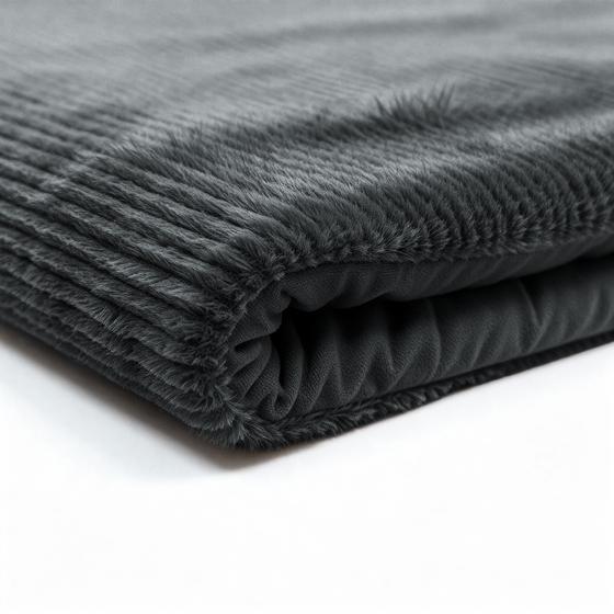 Faux fur duvet cover - 240 x 200/220 cm - anthracite - close-up of material