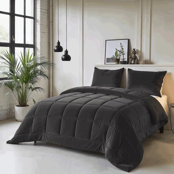 Lazy all-in-one 240 x 200 cm duvet and duvet cover Velvet - anthracite