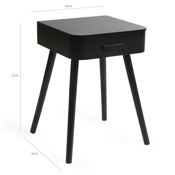 dimensions of the Bedside Cabinet - Black