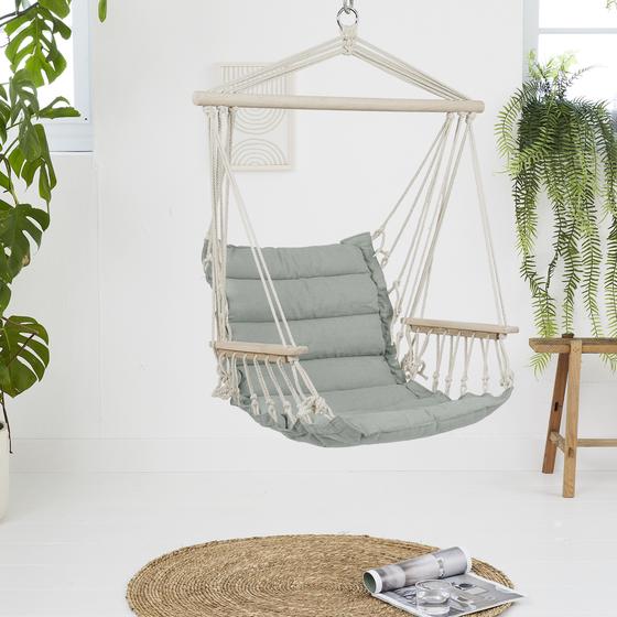 The hanging chair in the living room