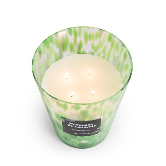 XL scented candle in deluxe holder - Panther print - top view