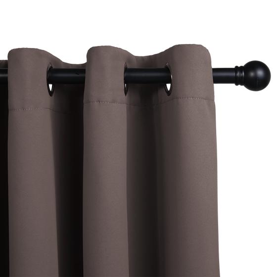 Ready-made blackout curtain with rings taupe - medium shot