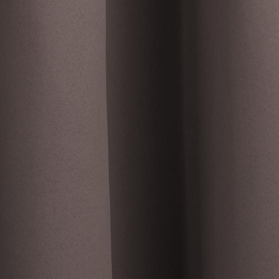 Ready-made blackout curtain with rings taupe close up