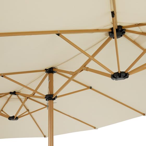 Close-up onderzijde parasol