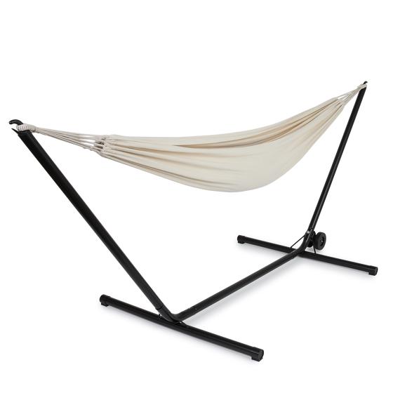 Hammock with frame colour sand oblique view