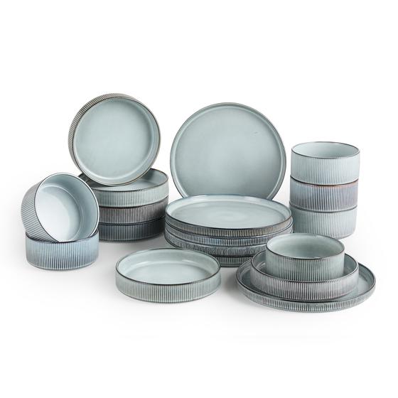 Dinner set Stripe - Light blue