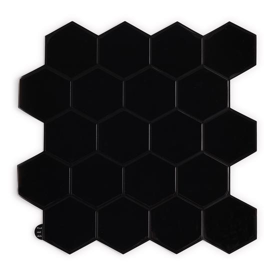 Adhesive strips kitchen/bathroom 23 pieces (2m2) - Hexagon black