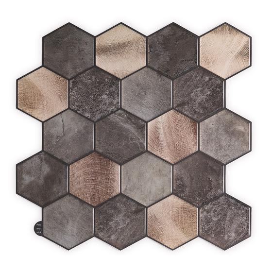 Plakstrips keuken/badkamer 23 stuks (2m2) - Hexagon dark gold