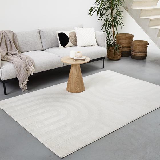 Tapis crème 160 x 230 cm dans un salon