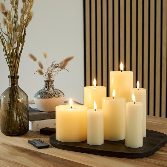 Luxurious set with LED candles 7-piece - Cream white - mood picture