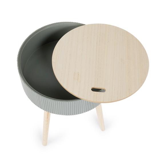 Table de nuit ronde avec plateau amovible