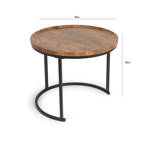 Table gigogne style industriel 48 x 58 cm