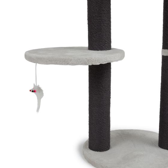 Height-adjustable scratching post - platform with mouse