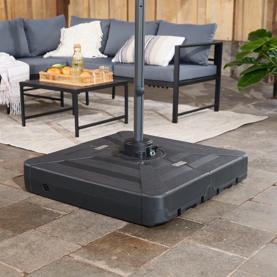 Parasolvoet XXL in de tuin