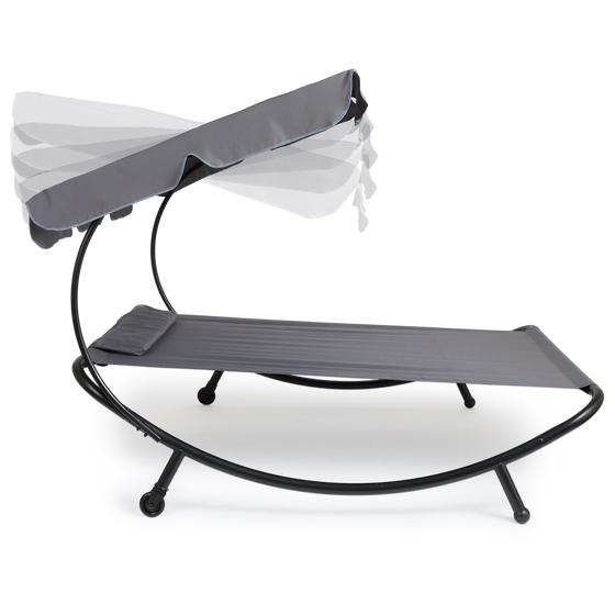 Double lounge bed with adjustable canopy