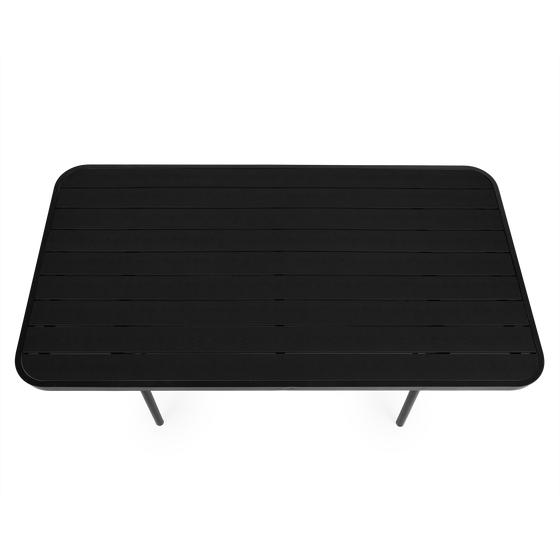 Top view of anthracite outdoor dining table - 170 x 90 x 75 cm 