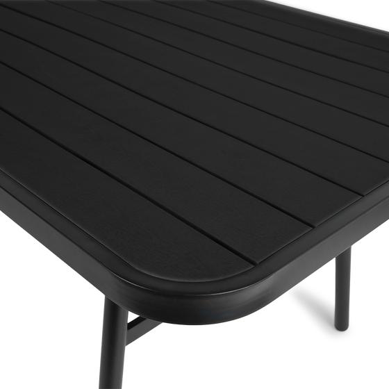Close-up of anthracite outdoor dining table - 170 x 90 x 75 cm 