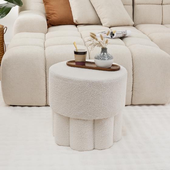 Design teddy poef - wit in gebruik