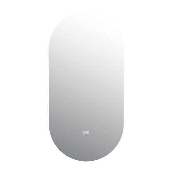 Oval bathroom mirror with LED lighting - switched off